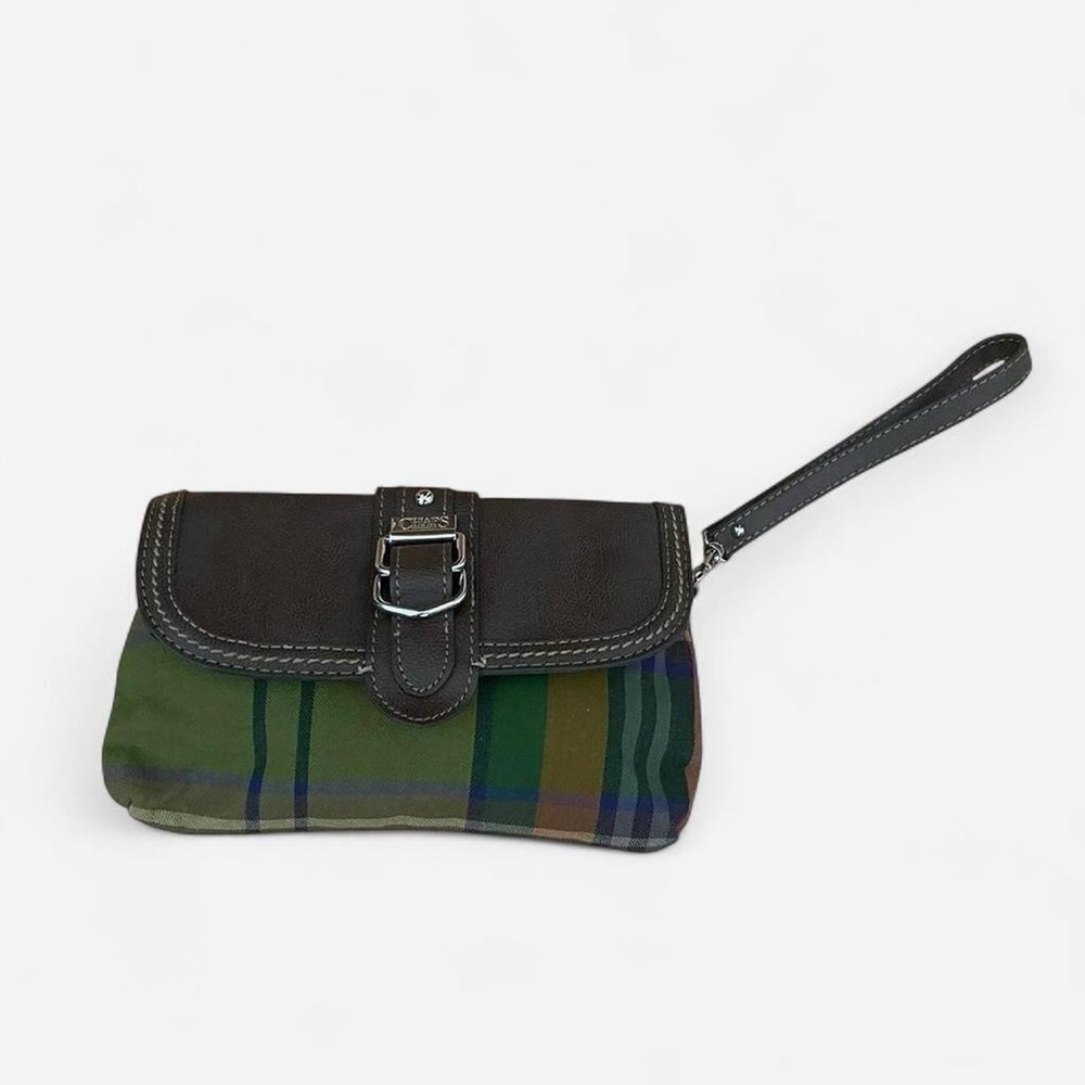 Chaps Green and Blue Plaid Wristlet